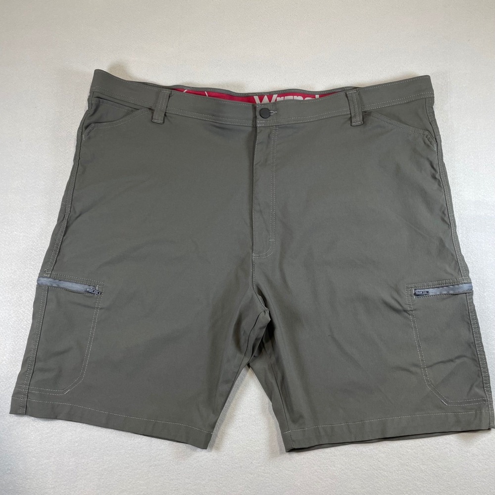 Wrangler Outdoor Series Mens 48 Cargo Shorts Gray Green Stretch Nylon 112318782